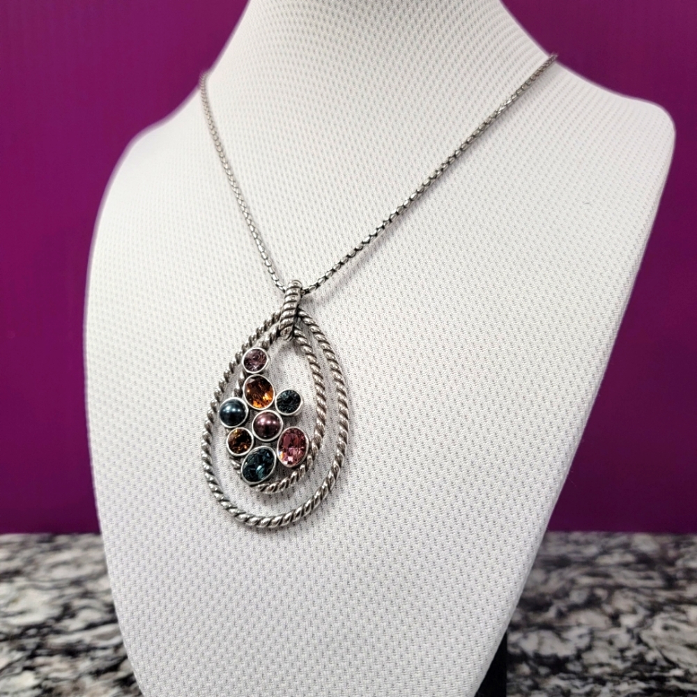 BRIGHTON RETIRED MONTE CARLO DOUBLE TEARDROP PENDENT NECKLACE NWOT